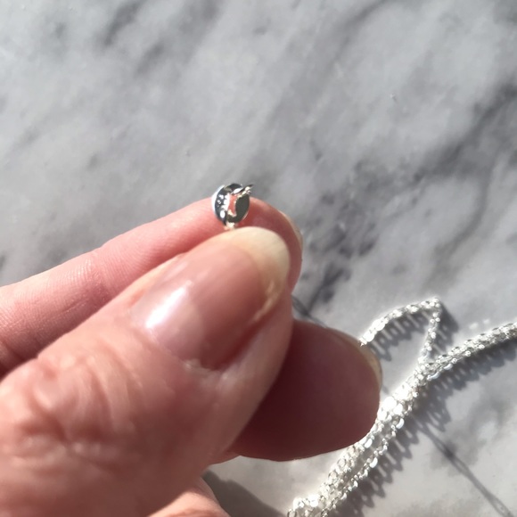 Gemstone necklace white gold with 925 Silver chain - Picture 9 of 9